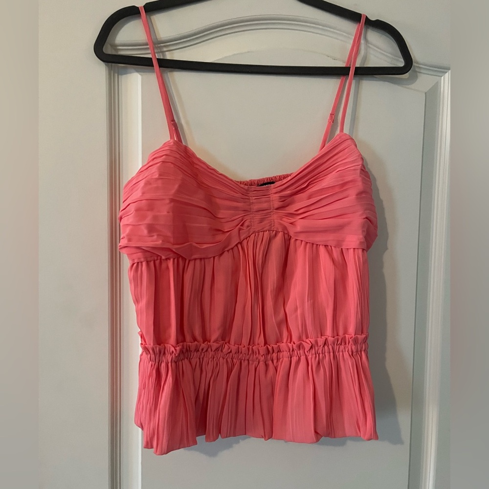 New! Steve Madden Solange Ruched Peplum Camisole Peach Romance True to Size - Picture 9 of 15